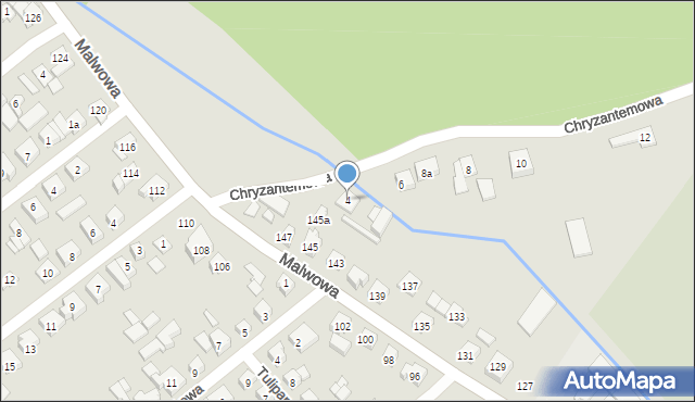 Poznań, Chryzantemowa, 4, mapa Poznania