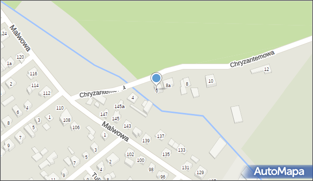 Poznań, Chryzantemowa, 6, mapa Poznania