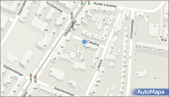 Poznań, Chłodna, 6a, mapa Poznania