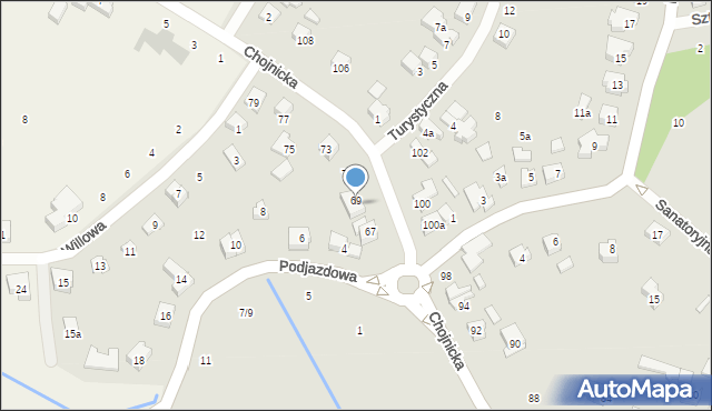 Poznań, Chojnicka, 69, mapa Poznania