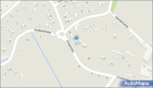 Poznań, Chojnicka, 92, mapa Poznania