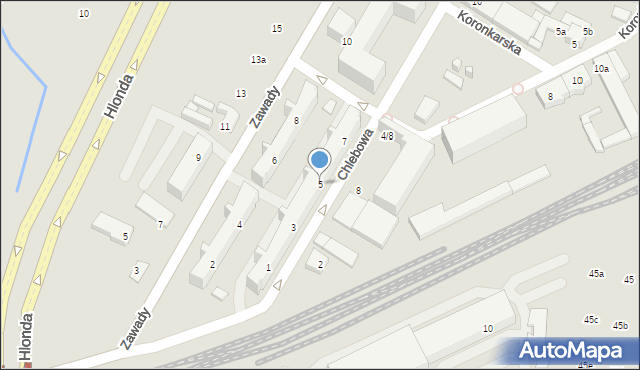 Poznań, Chlebowa, 5, mapa Poznania