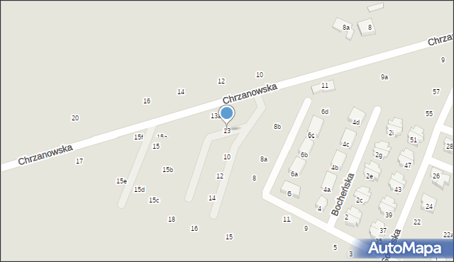 Poznań, Chrzanowska, 13, mapa Poznania