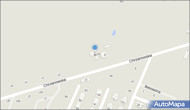 Poznań, Chrzanowska, 8a, mapa Poznania