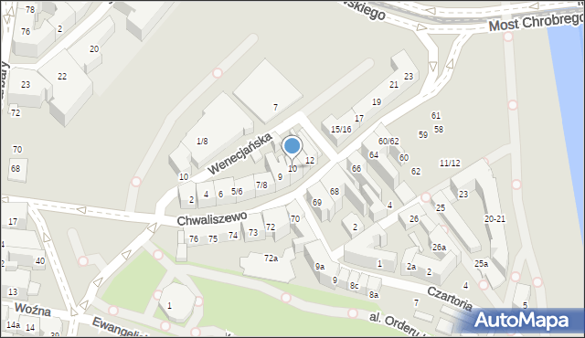 Poznań, Chwaliszewo, 10, mapa Poznania