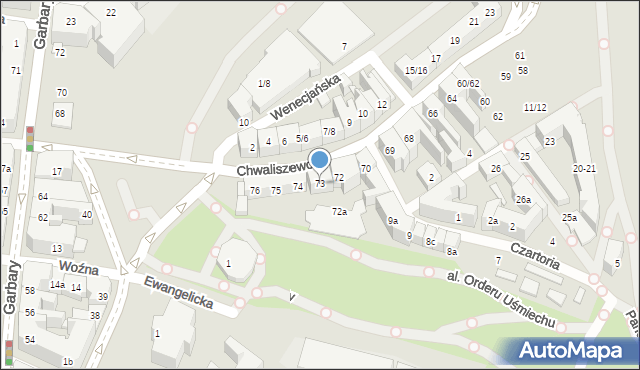 Poznań, Chwaliszewo, 73, mapa Poznania