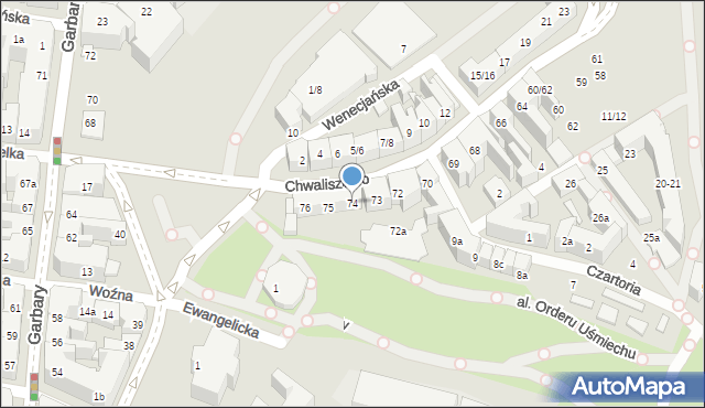 Poznań, Chwaliszewo, 74, mapa Poznania