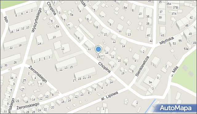Prudnik, Chopina Fryderyka, 13, mapa Prudnik