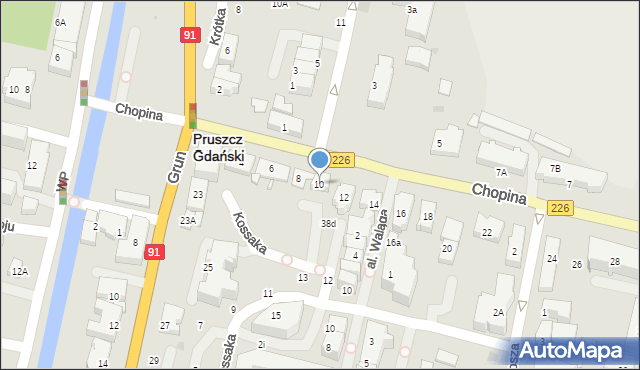 Pruszcz Gdański, Chopina Fryderyka, 10, mapa Pruszcz Gdański