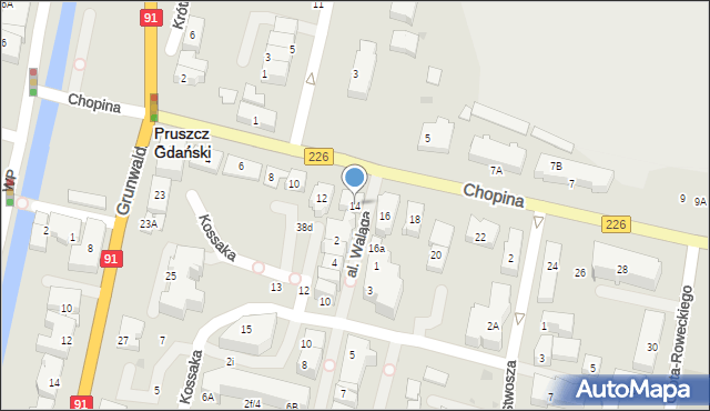 Pruszcz Gdański, Chopina Fryderyka, 14, mapa Pruszcz Gdański