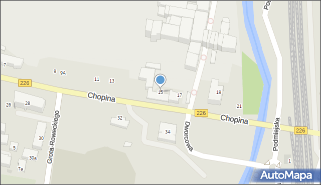 Pruszcz Gdański, Chopina Fryderyka, 15, mapa Pruszcz Gdański