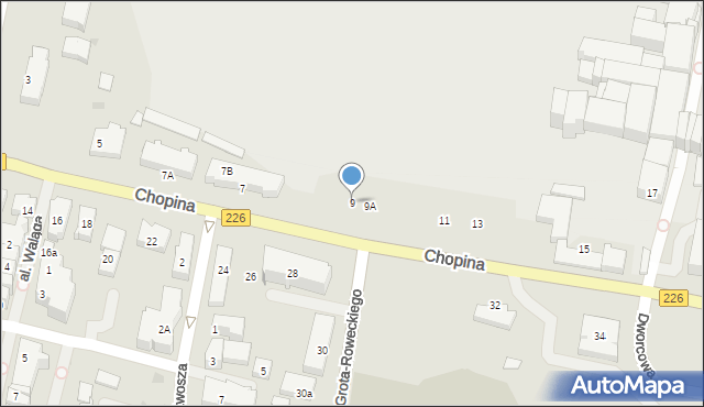 Pruszcz Gdański, Chopina Fryderyka, 9, mapa Pruszcz Gdański