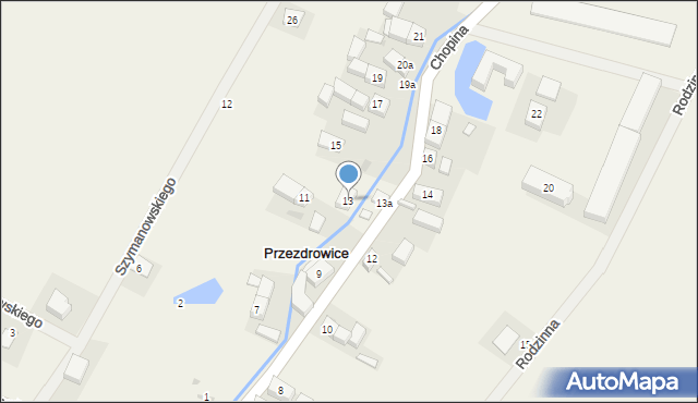 Przezdrowice, Chopina Fryderyka, 13, mapa Przezdrowice