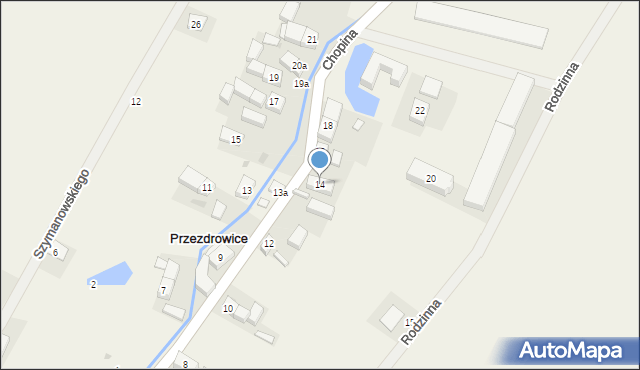 Przezdrowice, Chopina Fryderyka, 14, mapa Przezdrowice