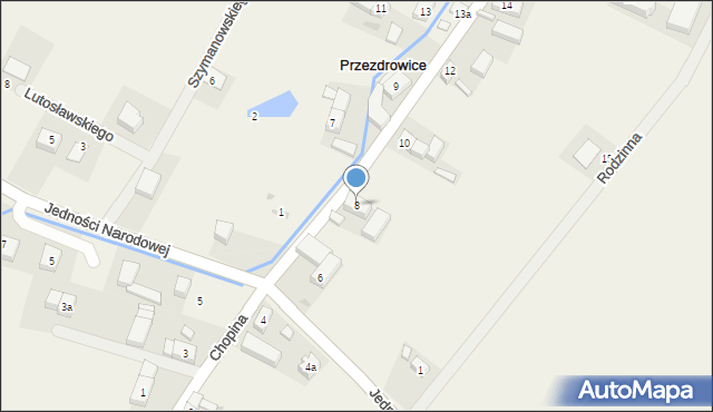 Przezdrowice, Chopina Fryderyka, 8, mapa Przezdrowice