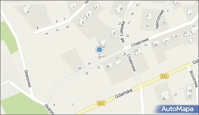 Przywidz, Chabrowa, 12, mapa Przywidz