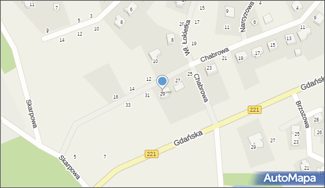 Przywidz, Chabrowa, 29, mapa Przywidz