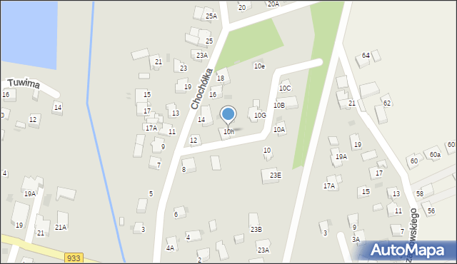 Pszczyna, Chochółka, 10h, mapa Pszczyny