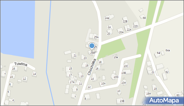 Pszczyna, Chochółka, 23A, mapa Pszczyny