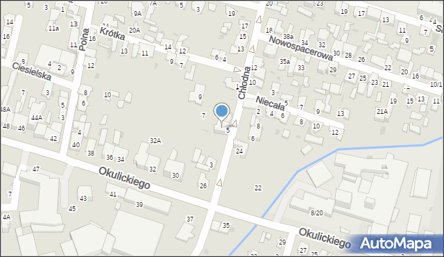 Radom, Chłodna, 5/7, mapa Radomia