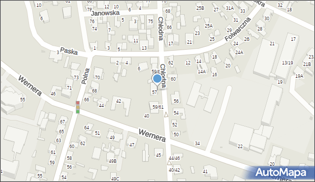 Radom, Chłodna, 63/65, mapa Radomia