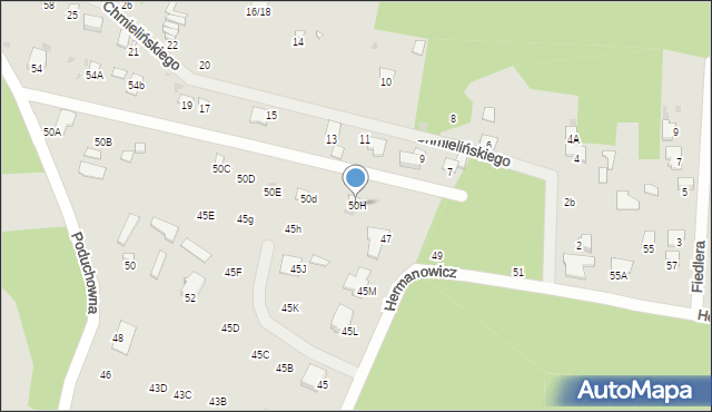 Radom, Chmielińskiego Zygmunta Adama, 50H, mapa Radomia