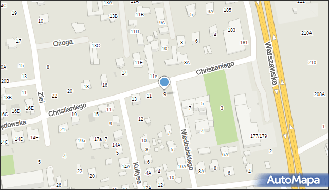 Radom, Christianiego Franciszka Ksawerego, gen., 9, mapa Radomia
