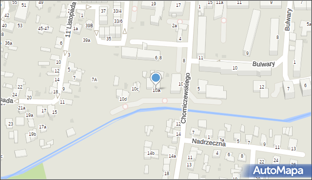 Radzyń Podlaski, Chomiczewskiego, 10a, mapa Radzyń Podlaski