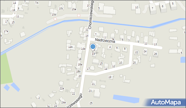 Radzyń Podlaski, Chomiczewskiego, 13, mapa Radzyń Podlaski