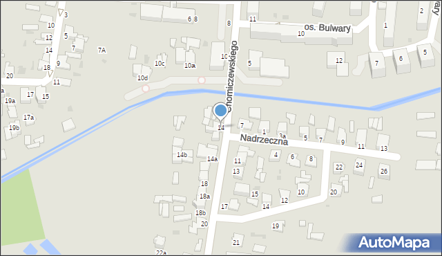 Radzyń Podlaski, Chomiczewskiego, 14, mapa Radzyń Podlaski