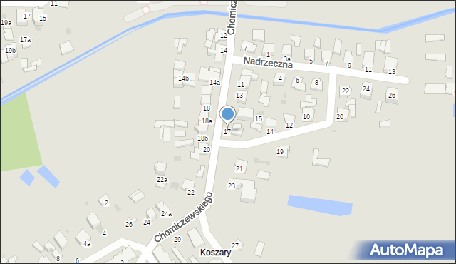 Radzyń Podlaski, Chomiczewskiego, 17, mapa Radzyń Podlaski