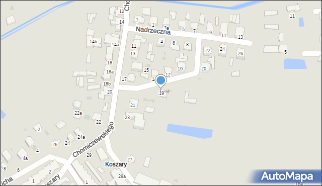 Radzyń Podlaski, Chomiczewskiego, 19, mapa Radzyń Podlaski