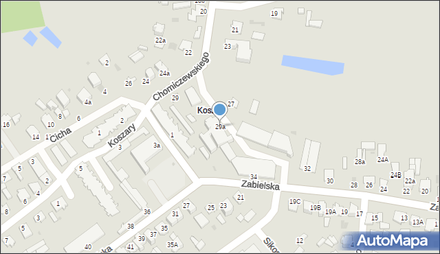 Radzyń Podlaski, Chomiczewskiego, 29a, mapa Radzyń Podlaski