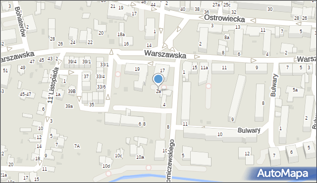 Radzyń Podlaski, Chomiczewskiego, 2a, mapa Radzyń Podlaski