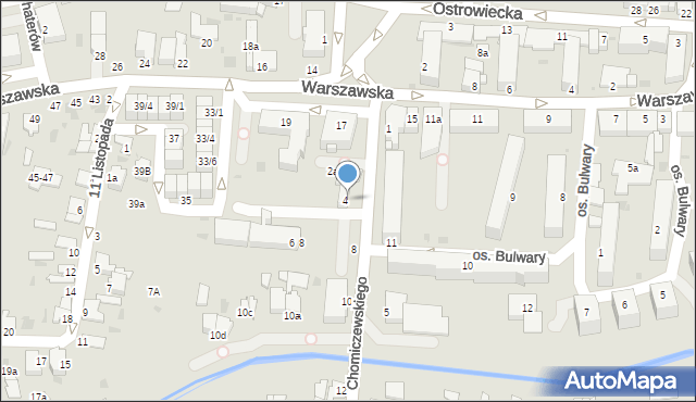 Radzyń Podlaski, Chomiczewskiego, 4a, mapa Radzyń Podlaski