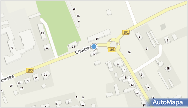 Rataje, Chodzieska, 12, mapa Rataje