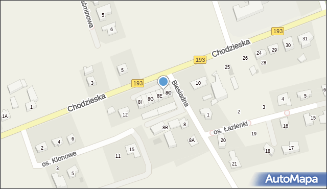 Rataje, Chodzieska, 8D, mapa Rataje
