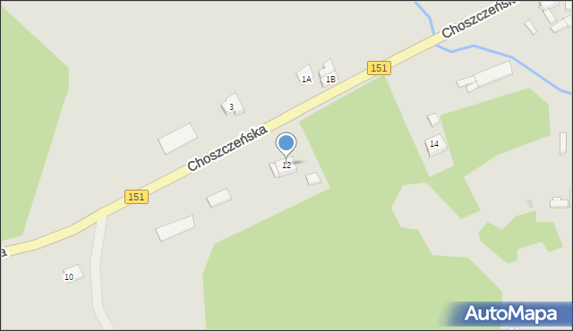 Recz, Choszczeńska, 12, mapa Recz