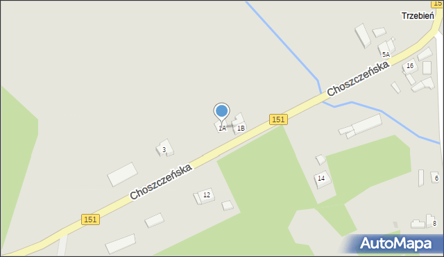 Recz, Choszczeńska, 1A, mapa Recz