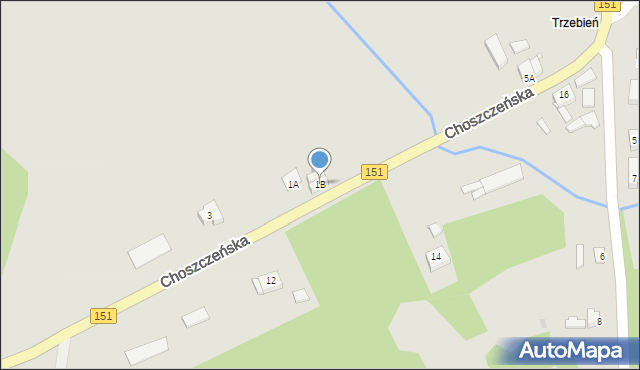 Recz, Choszczeńska, 1B, mapa Recz