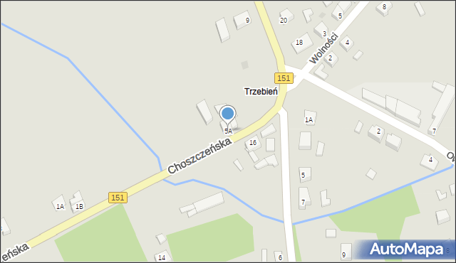 Recz, Choszczeńska, 5A, mapa Recz