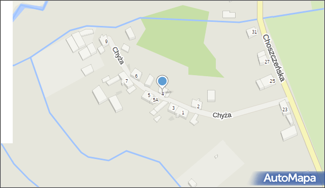 Recz, Chyża, 4, mapa Recz