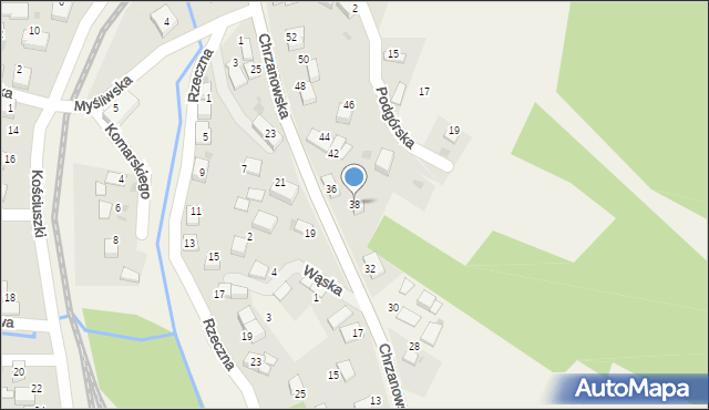Regulice, Chrzanowska, 38, mapa Regulice