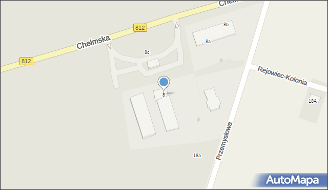 Rejowiec, Chełmska, 8, mapa Rejowiec