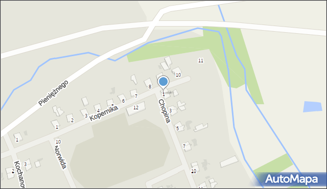 Reszel, Chopina Fryderyka, 1, mapa Reszel