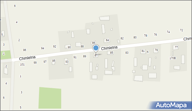 Różanka, Chmielna, 87, mapa Różanka