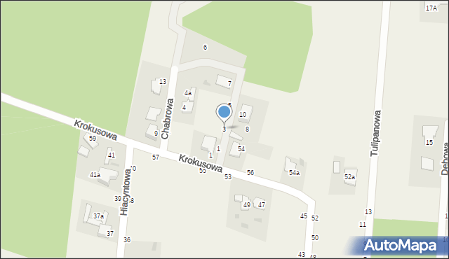 Rożno-Parcele, Chabrowa, 3, mapa Rożno-Parcele