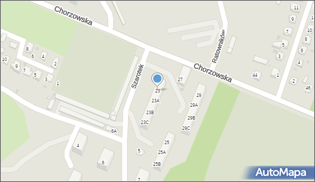 Ruda Śląska, Chorzowska, 23, mapa Rudy Śląskiej