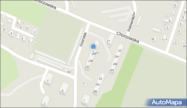 Ruda Śląska, Chorzowska, 23A, mapa Rudy Śląskiej