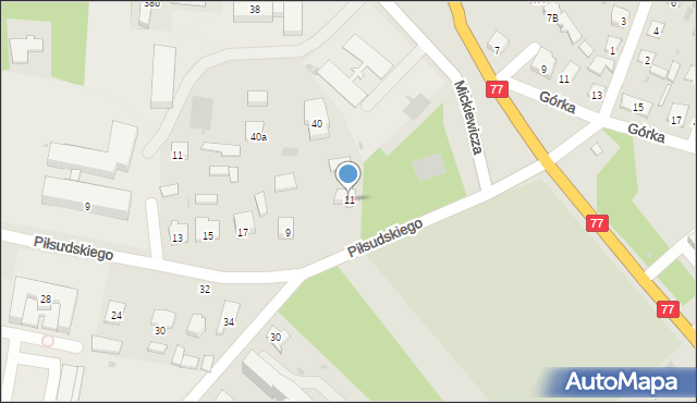 Rudnik nad Sanem, Chopina Fryderyka, 11, mapa Rudnik nad Sanem